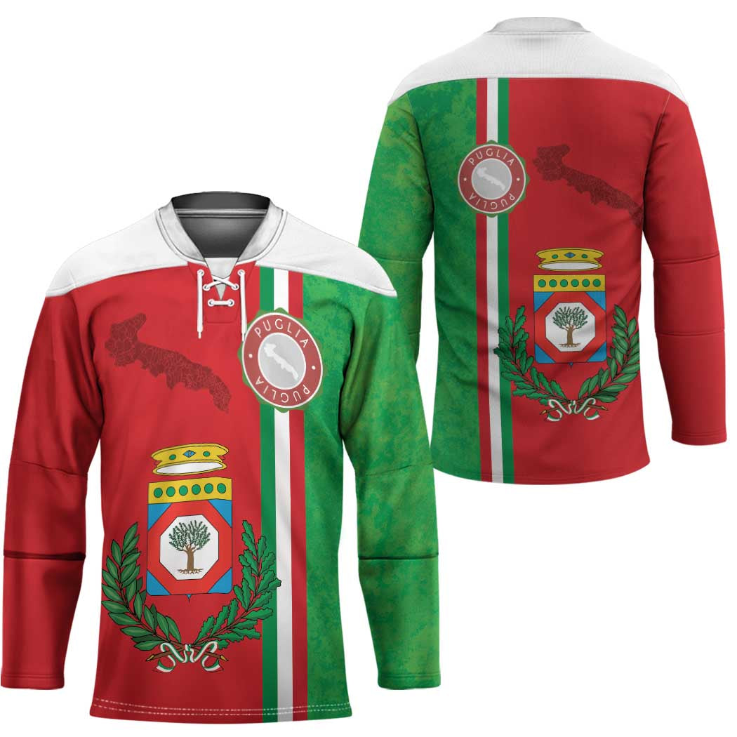 Italy Apulia Hockey Jersey Map Of Apulia With Coat Of Arms LT19