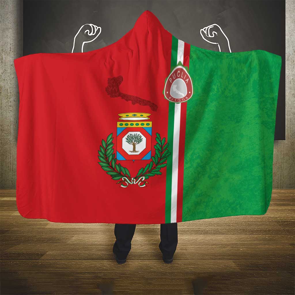Italy Apulia Hooded Blanket Map Of Apulia With Coat Of Arms - Wonder Print Shop
