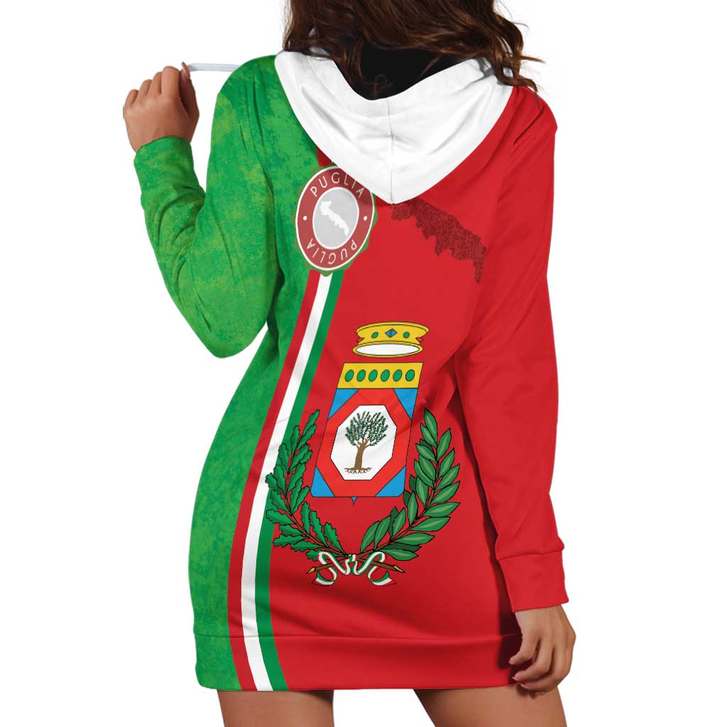 Italy Apulia Hoodie Dress Map Of Apulia With Coat Of Arms LT19