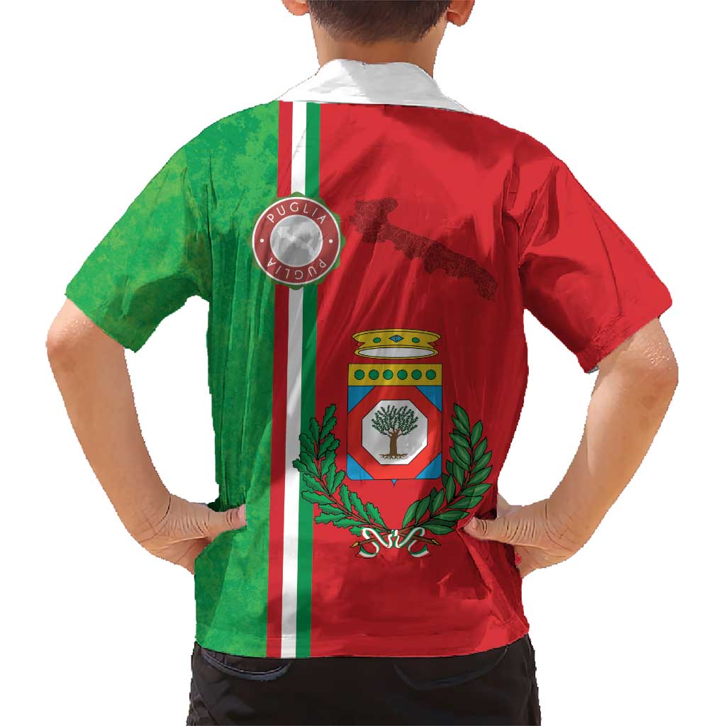 Italy Apulia Kid Hawaiian Shirt Map Of Apulia With Coat Of Arms LT19