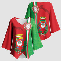 Italy Apulia Kimono Sleeve Blouse Map Of Apulia With Coat Of Arms LT19