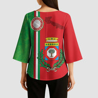 Italy Apulia Kimono Sleeve Blouse Map Of Apulia With Coat Of Arms LT19