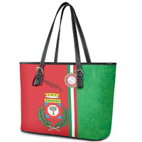 Italy Apulia Leather Tote Bag Map Of Apulia With Coat Of Arms - Wonder Print Shop