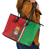 Italy Apulia Leather Tote Bag Map Of Apulia With Coat Of Arms - Wonder Print Shop