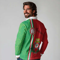 Italy Apulia Long Sleeve Polo Shirt Map Of Apulia With Coat Of Arms LT19