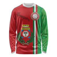 Italy Apulia Long Sleeve Shirt Map Of Apulia With Coat Of Arms LT19