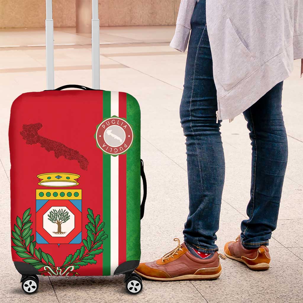Italy Apulia Luggage Cover Map Of Apulia With Coat Of Arms - Wonder Print Shop