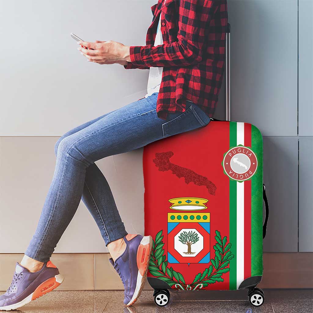 Italy Apulia Luggage Cover Map Of Apulia With Coat Of Arms - Wonder Print Shop