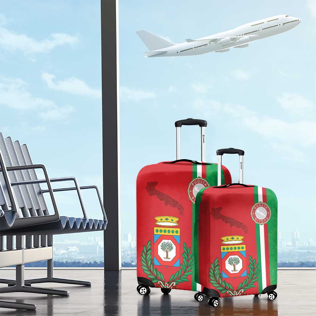 Italy Apulia Luggage Cover Map Of Apulia With Coat Of Arms - Wonder Print Shop