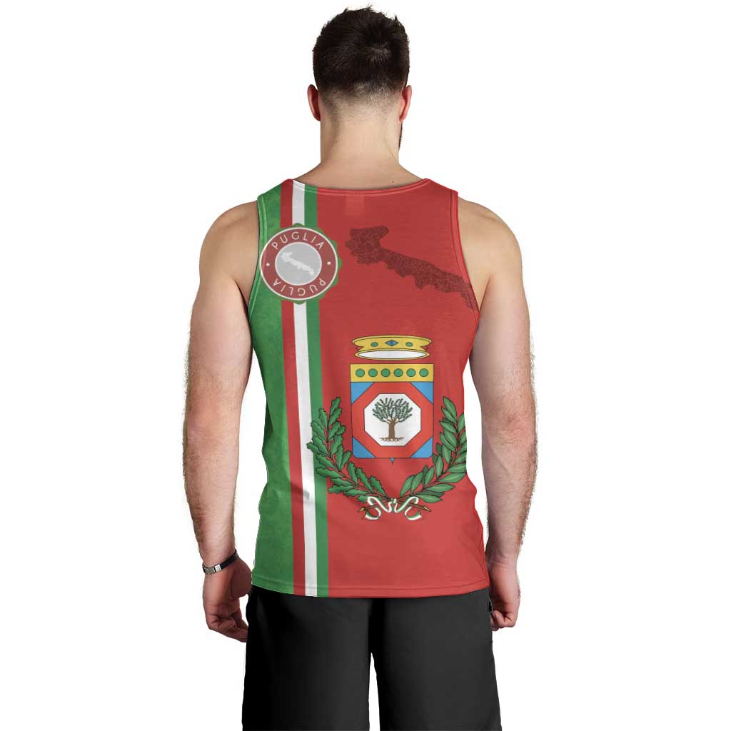 Italy Apulia Men Tank Top Map Of Apulia With Coat Of Arms LT19