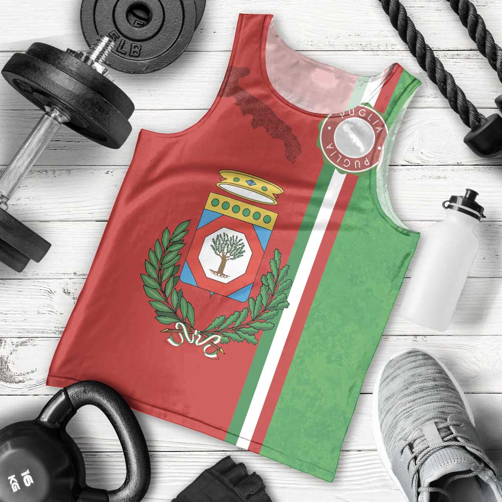 Italy Apulia Men Tank Top Map Of Apulia With Coat Of Arms LT19