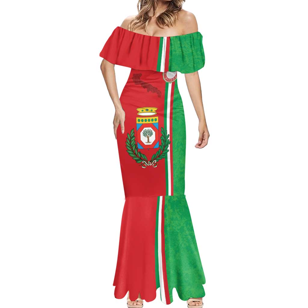 Italy Apulia Mermaid Dress Map Of Apulia With Coat Of Arms LT19