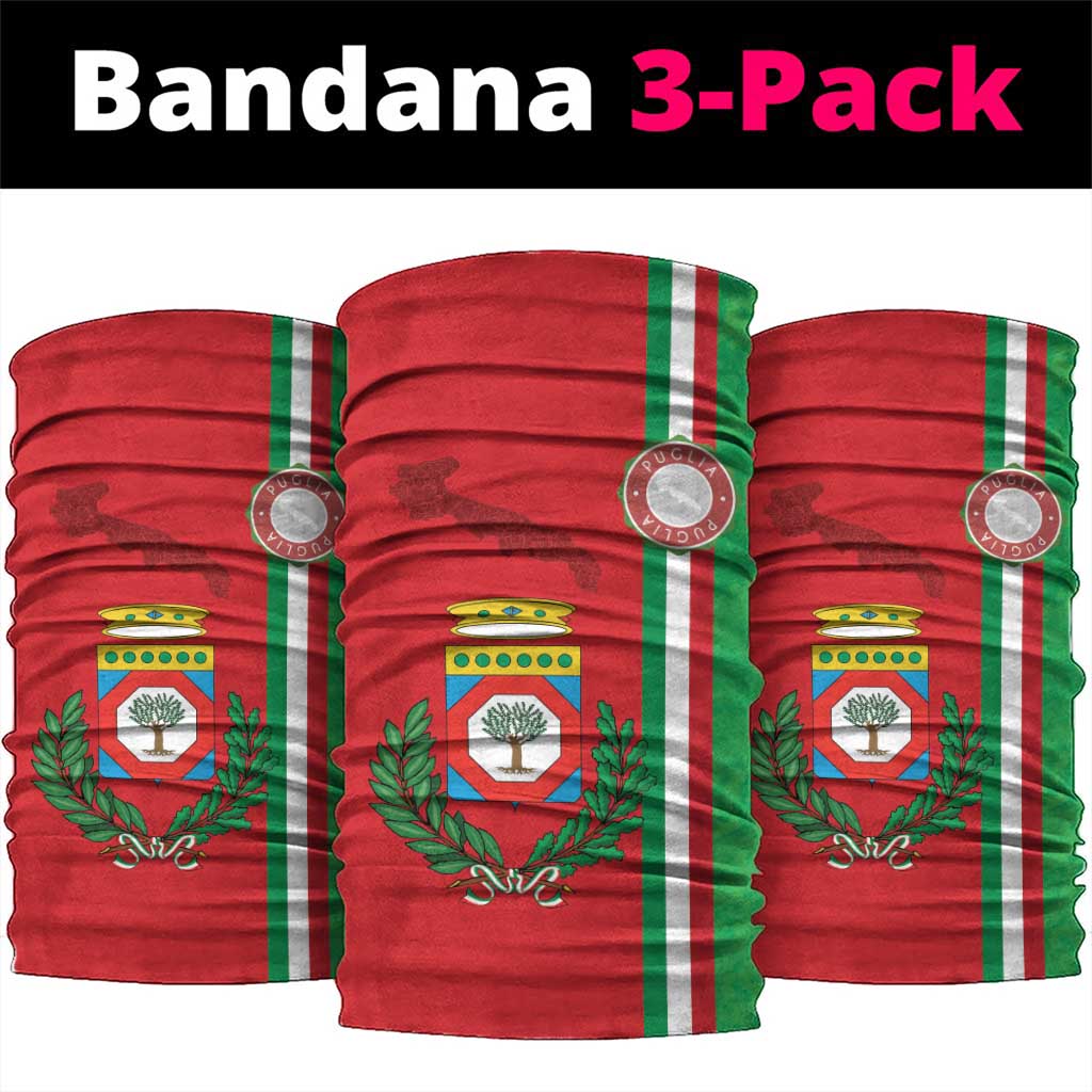 Italy Apulia Neck Gaiter Map Of Apulia With Coat Of Arms - Wonder Print Shop