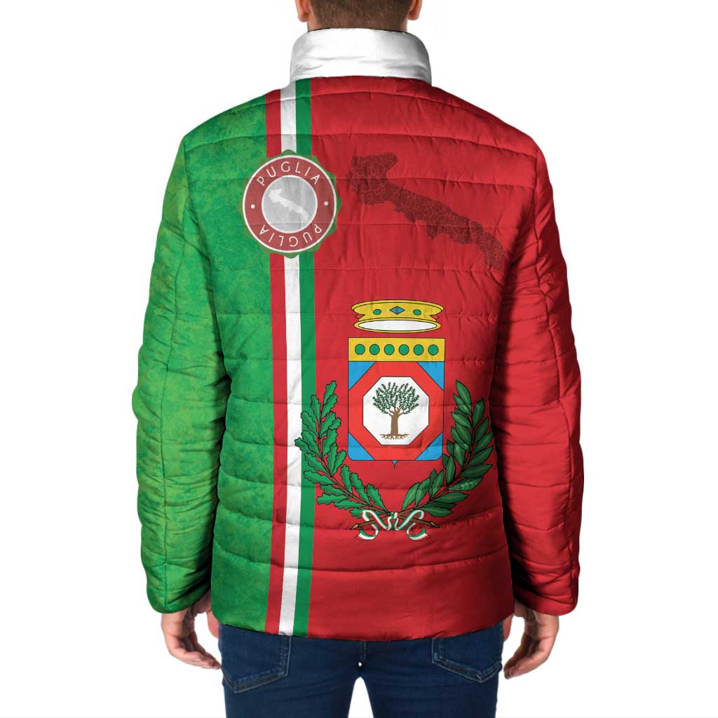 Italy Apulia Padded Jacket Map Of Apulia With Coat Of Arms LT19