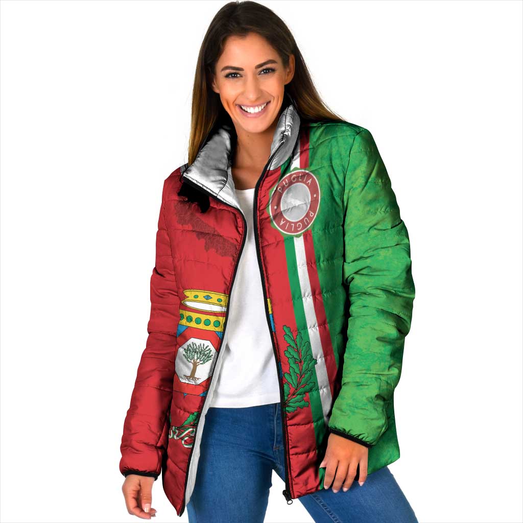 Italy Apulia Padded Jacket Map Of Apulia With Coat Of Arms LT19