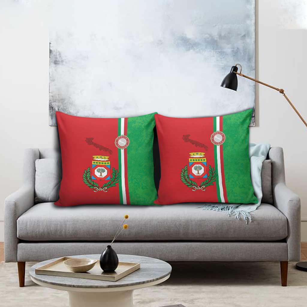 Italy Apulia Pillow Cover Map Of Apulia With Coat Of Arms - Wonder Print Shop
