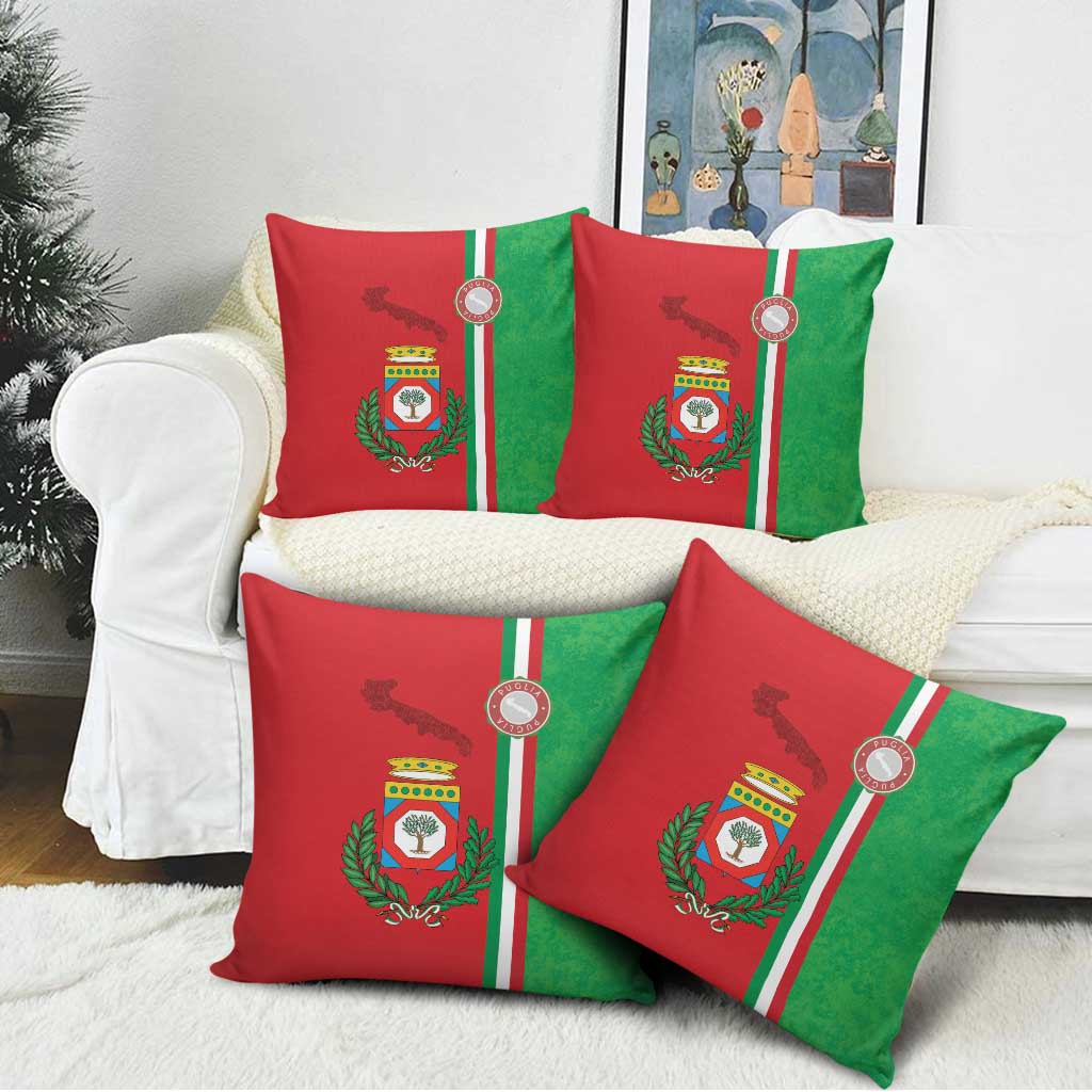 Italy Apulia Pillow Cover Map Of Apulia With Coat Of Arms - Wonder Print Shop