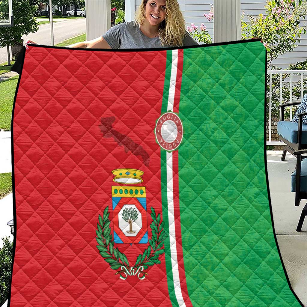 Italy Apulia Quilt Map Of Apulia With Coat Of Arms - Wonder Print Shop