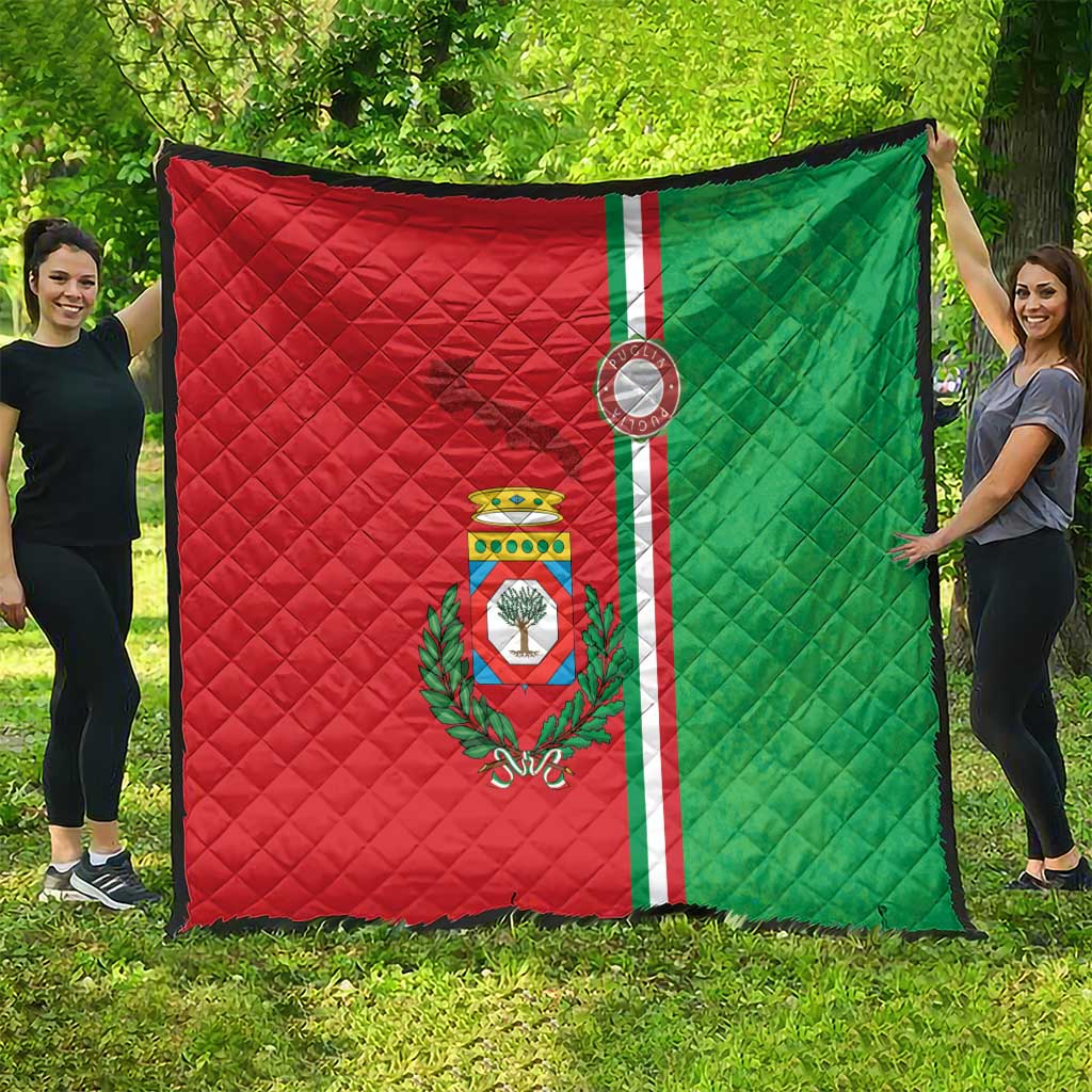 Italy Apulia Quilt Map Of Apulia With Coat Of Arms - Wonder Print Shop