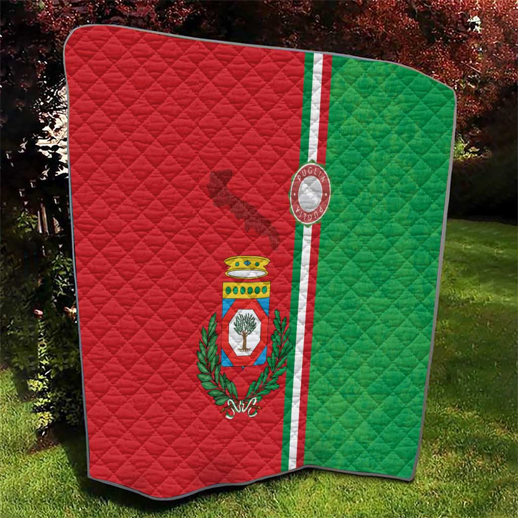 Italy Apulia Quilt Map Of Apulia With Coat Of Arms - Wonder Print Shop