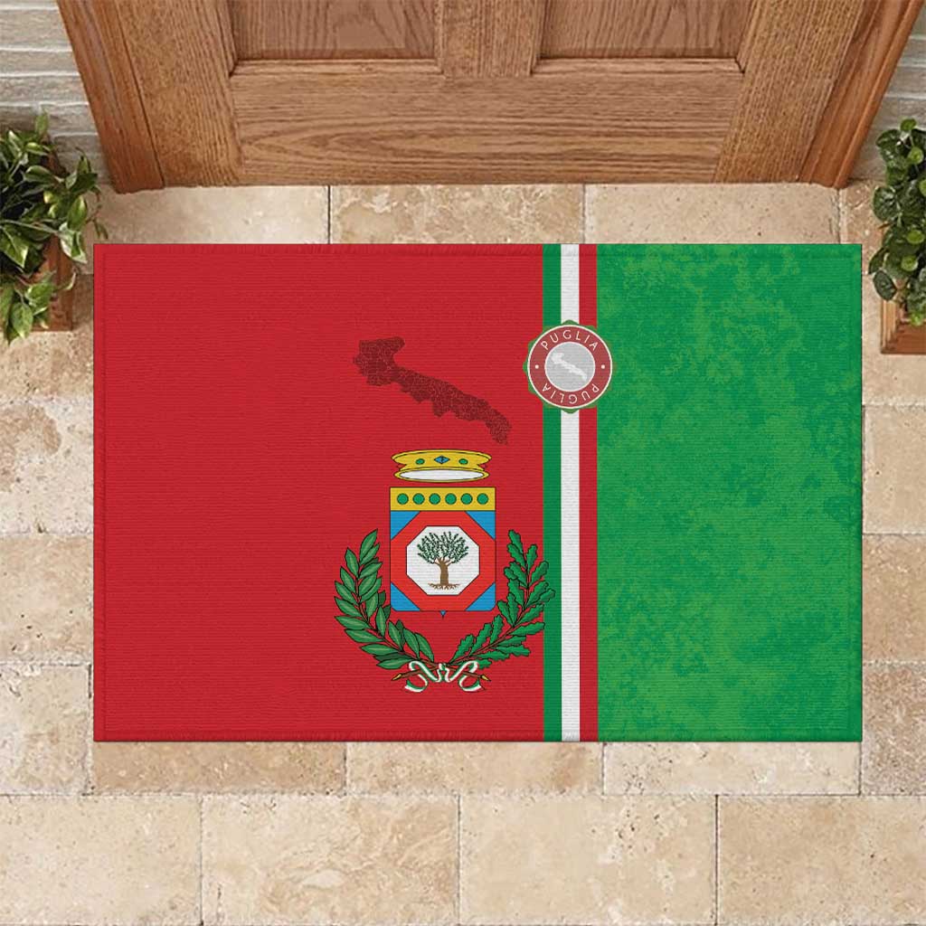 Italy Apulia Rubber Doormat Map Of Apulia With Coat Of Arms - Wonder Print Shop