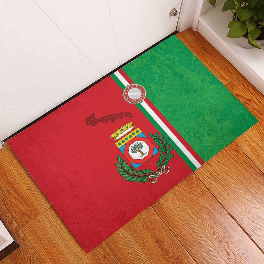 Italy Apulia Rubber Doormat Map Of Apulia With Coat Of Arms - Wonder Print Shop