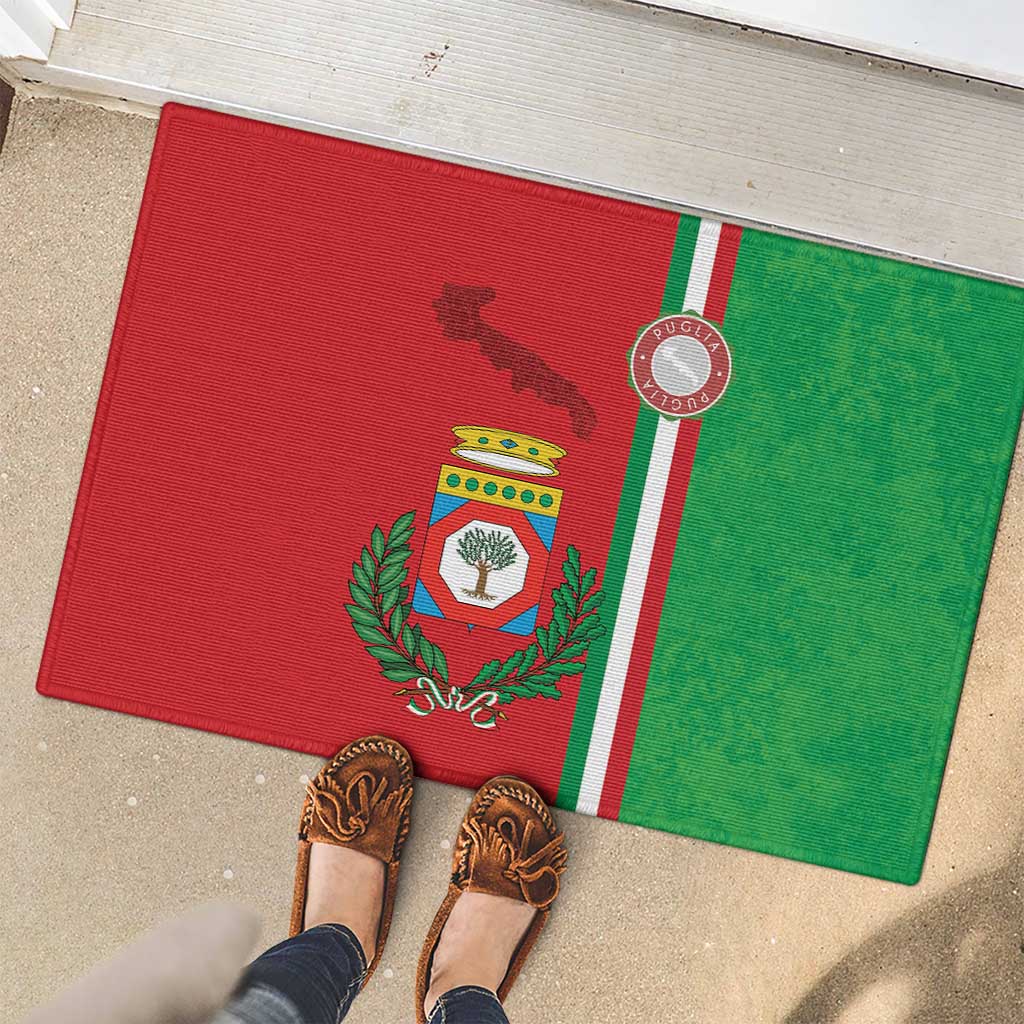 Italy Apulia Rubber Doormat Map Of Apulia With Coat Of Arms - Wonder Print Shop