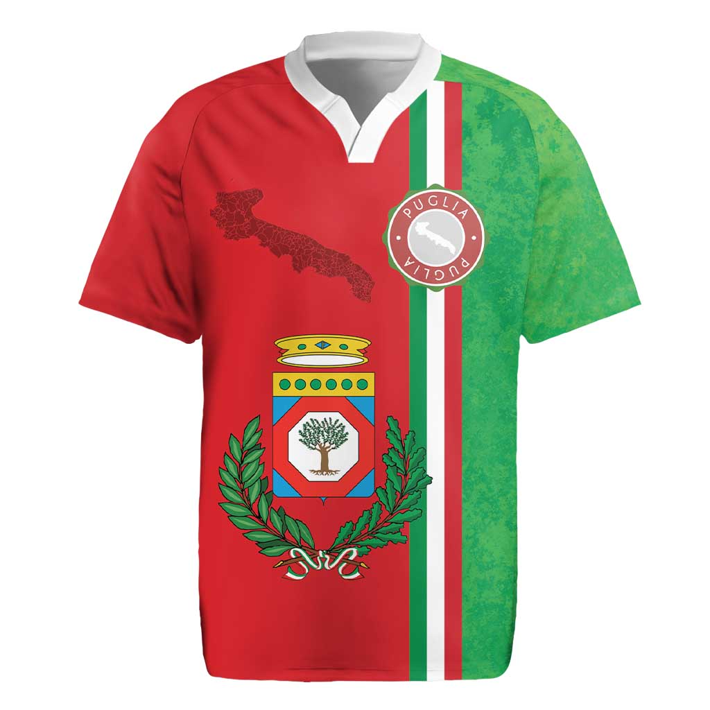 Italy Apulia Rugby Jersey Map Of Apulia With Coat Of Arms - Wonder Print Shop