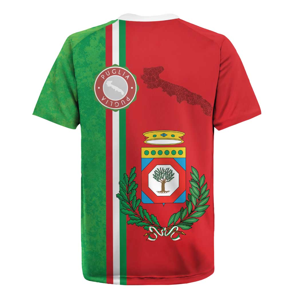 Italy Apulia Rugby Jersey Map Of Apulia With Coat Of Arms LT19