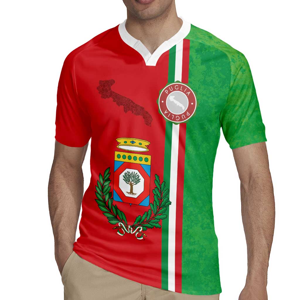 Italy Apulia Rugby Jersey Map Of Apulia With Coat Of Arms LT19