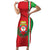 Italy Apulia Short Sleeve Bodycon Dress Map Of Apulia With Coat Of Arms - Wonder Print Shop