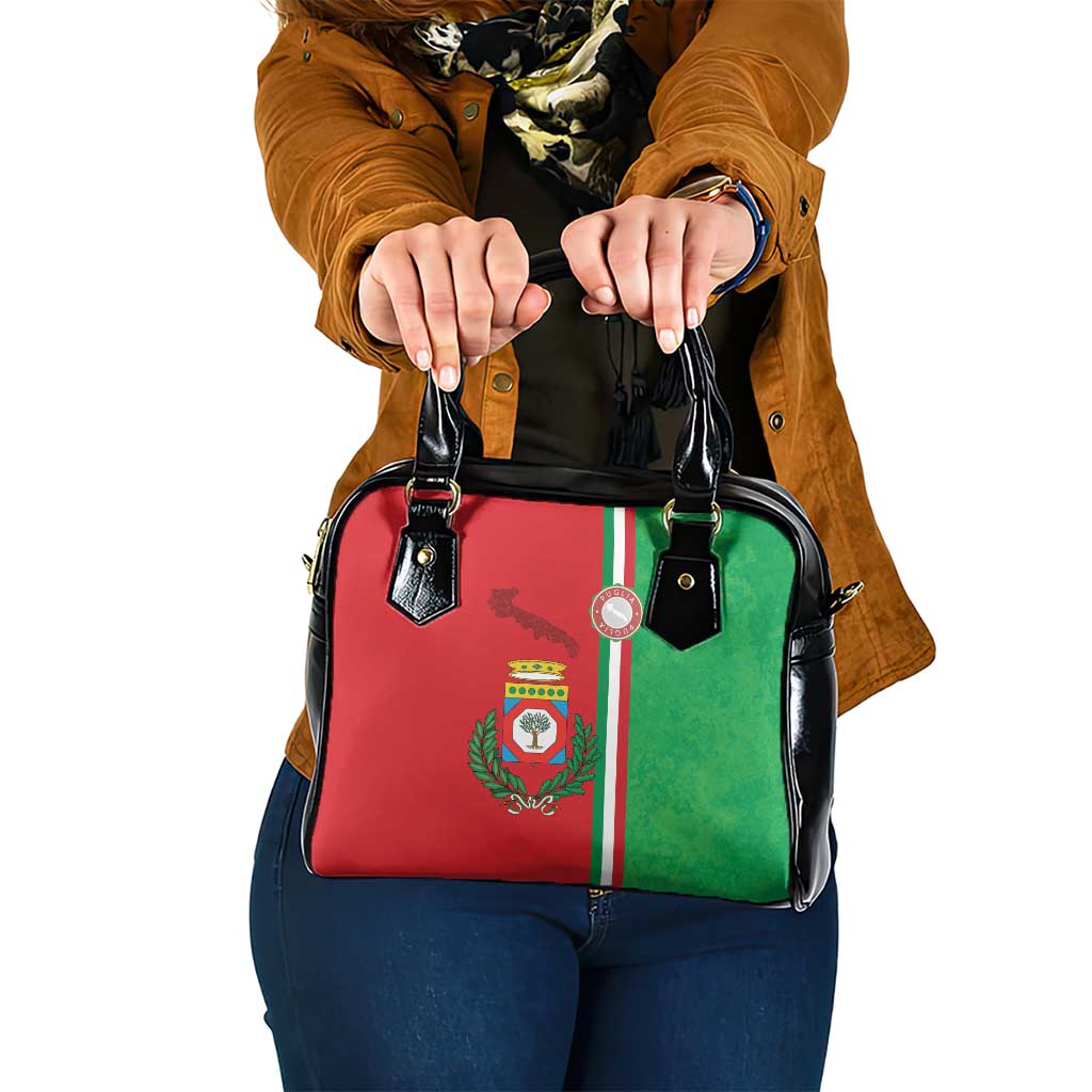 Italy Apulia Shoulder Handbag Map Of Apulia With Coat Of Arms - Wonder Print Shop
