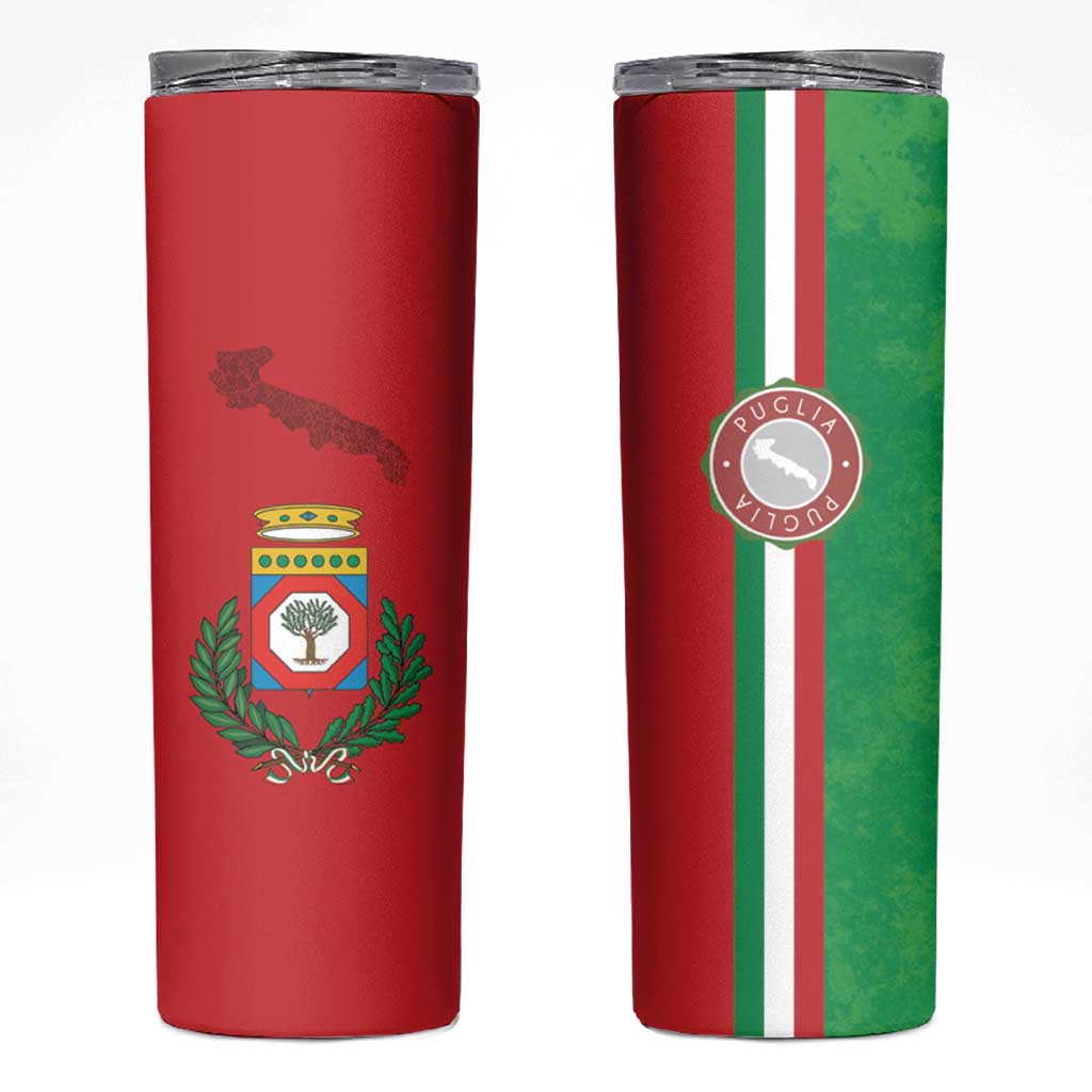 Italy Apulia Skinny Tumbler Map Of Apulia With Coat Of Arms - Wonder Print Shop