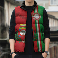 Italy Apulia Sleeveless Puffer Jacket Map Of Apulia With Coat Of Arms LT19