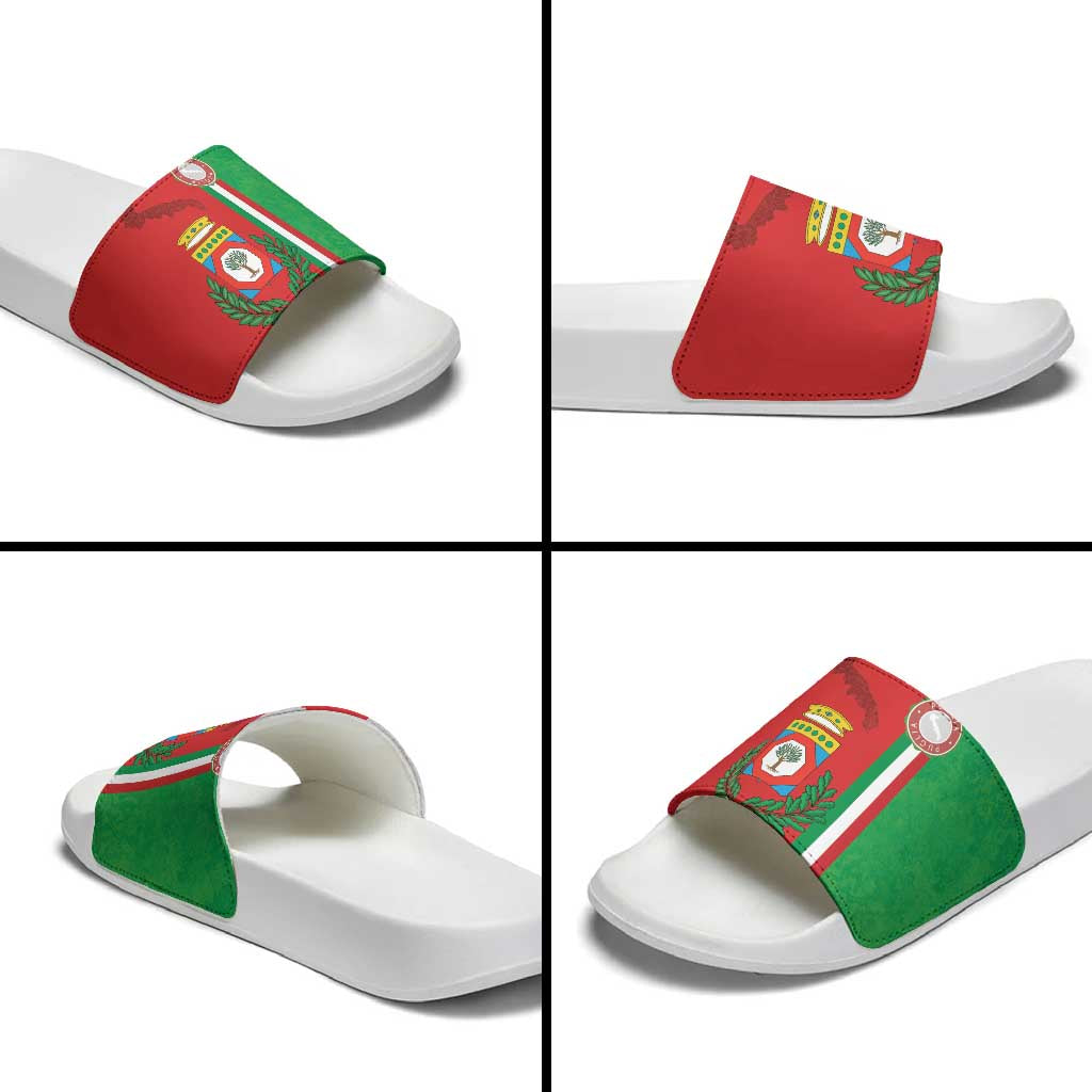 Italy Apulia Slide Sandals Map Of Apulia With Coat Of Arms - Wonder Print Shop