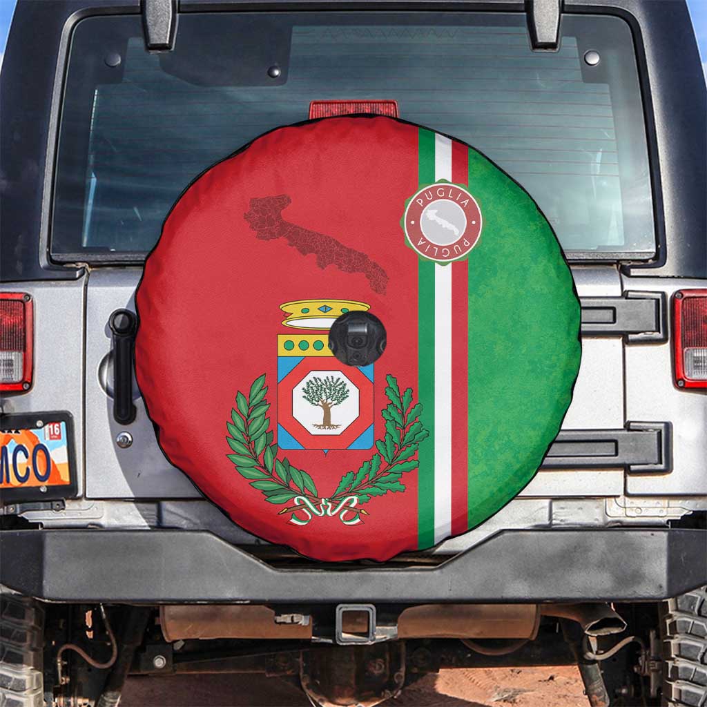 Italy Apulia Spare Tire Cover Map Of Apulia With Coat Of Arms - Wonder Print Shop