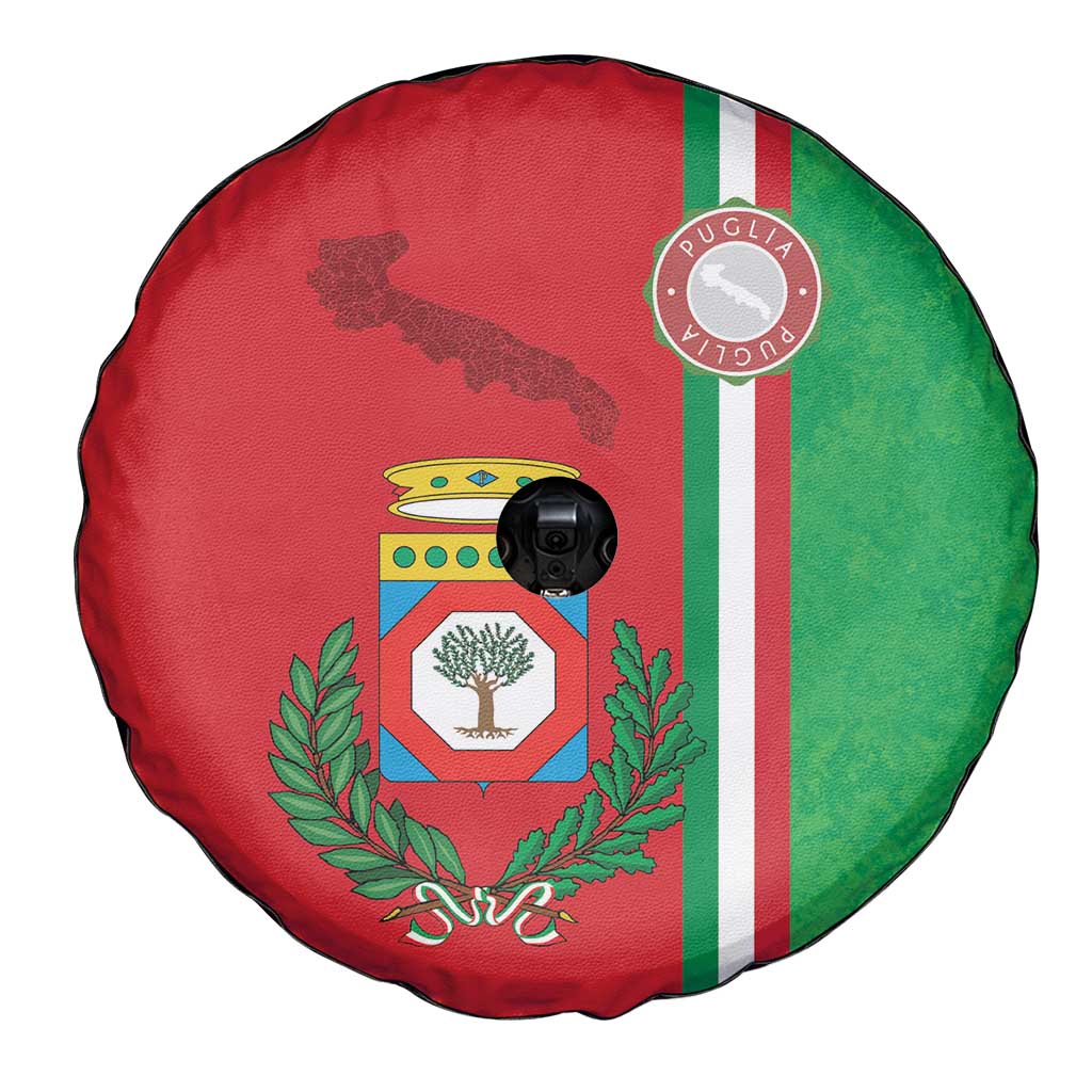Italy Apulia Spare Tire Cover Map Of Apulia With Coat Of Arms - Wonder Print Shop