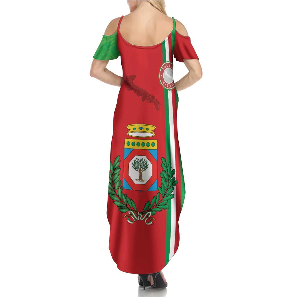 Italy Apulia Summer Maxi Dress Map Of Apulia With Coat Of Arms LT19