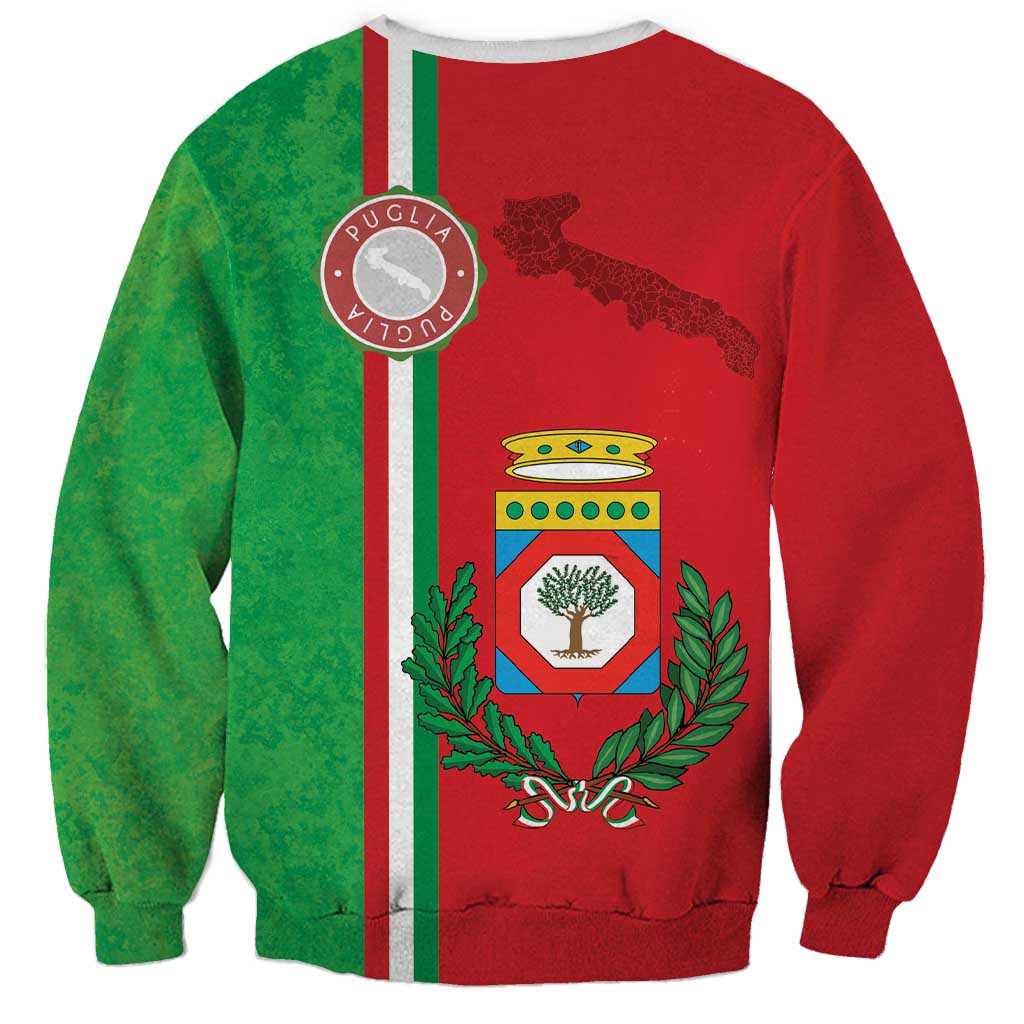 Italy Apulia Sweatshirt Map Of Apulia With Coat Of Arms LT19