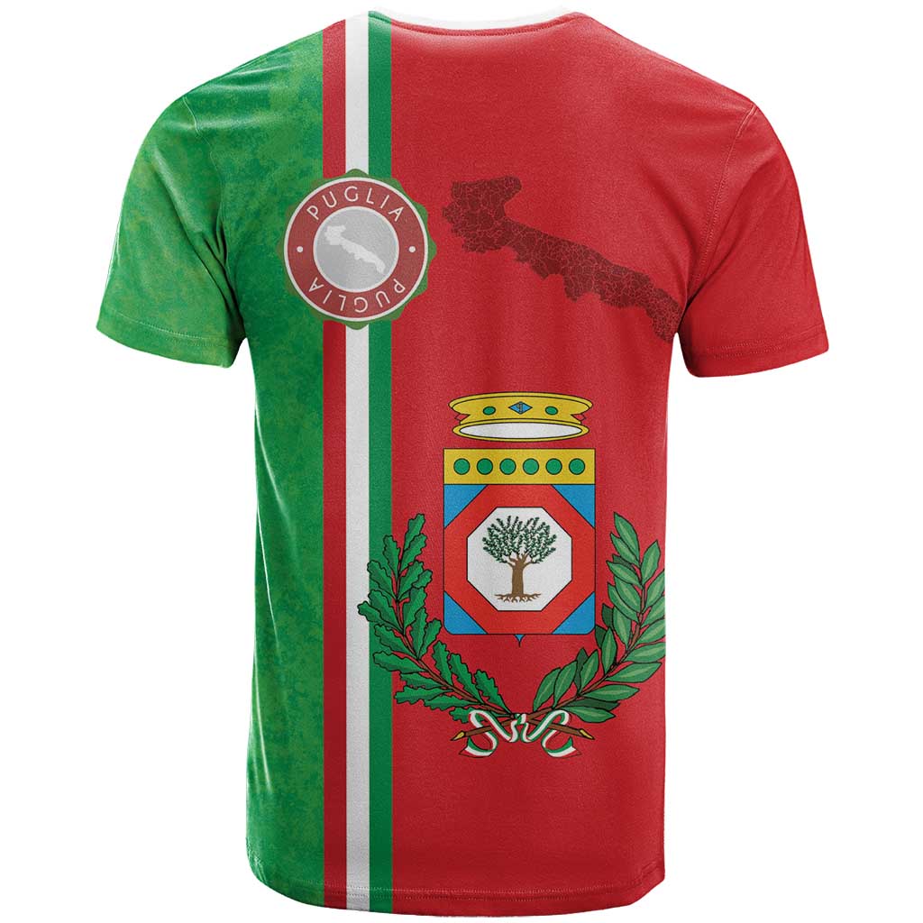 Italy Apulia T Shirt Map Of Apulia With Coat Of Arms LT19