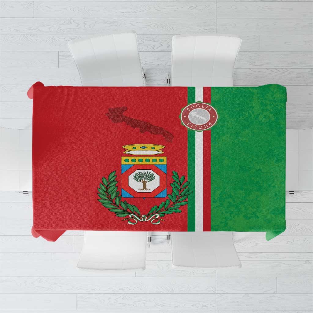 Italy Apulia Tablecloth Map Of Apulia With Coat Of Arms - Wonder Print Shop
