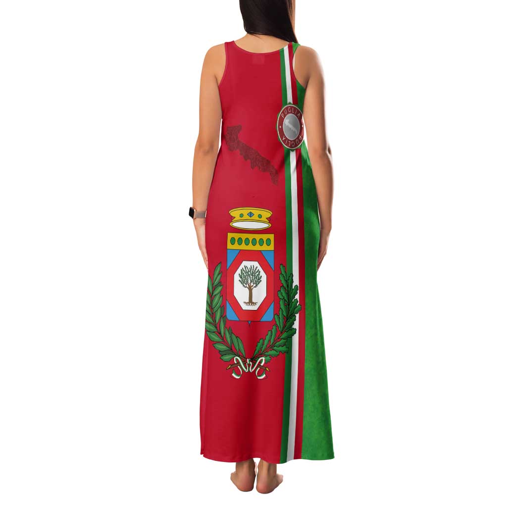 Italy Apulia Tank Maxi Dress Map Of Apulia With Coat Of Arms LT19