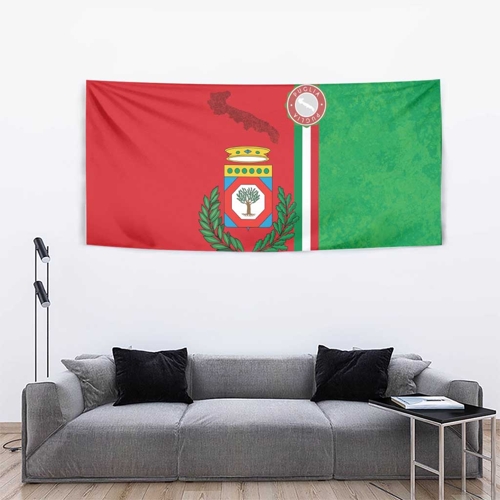 Italy Apulia Tapestry Map Of Apulia With Coat Of Arms - Wonder Print Shop