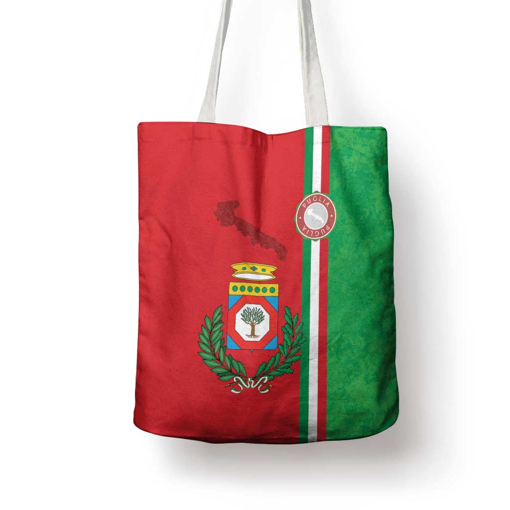 Italy Apulia Tote Bag Map Of Apulia With Coat Of Arms - Wonder Print Shop