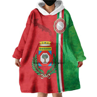 Italy Apulia Wearable Blanket Hoodie Map Of Apulia With Coat Of Arms LT19