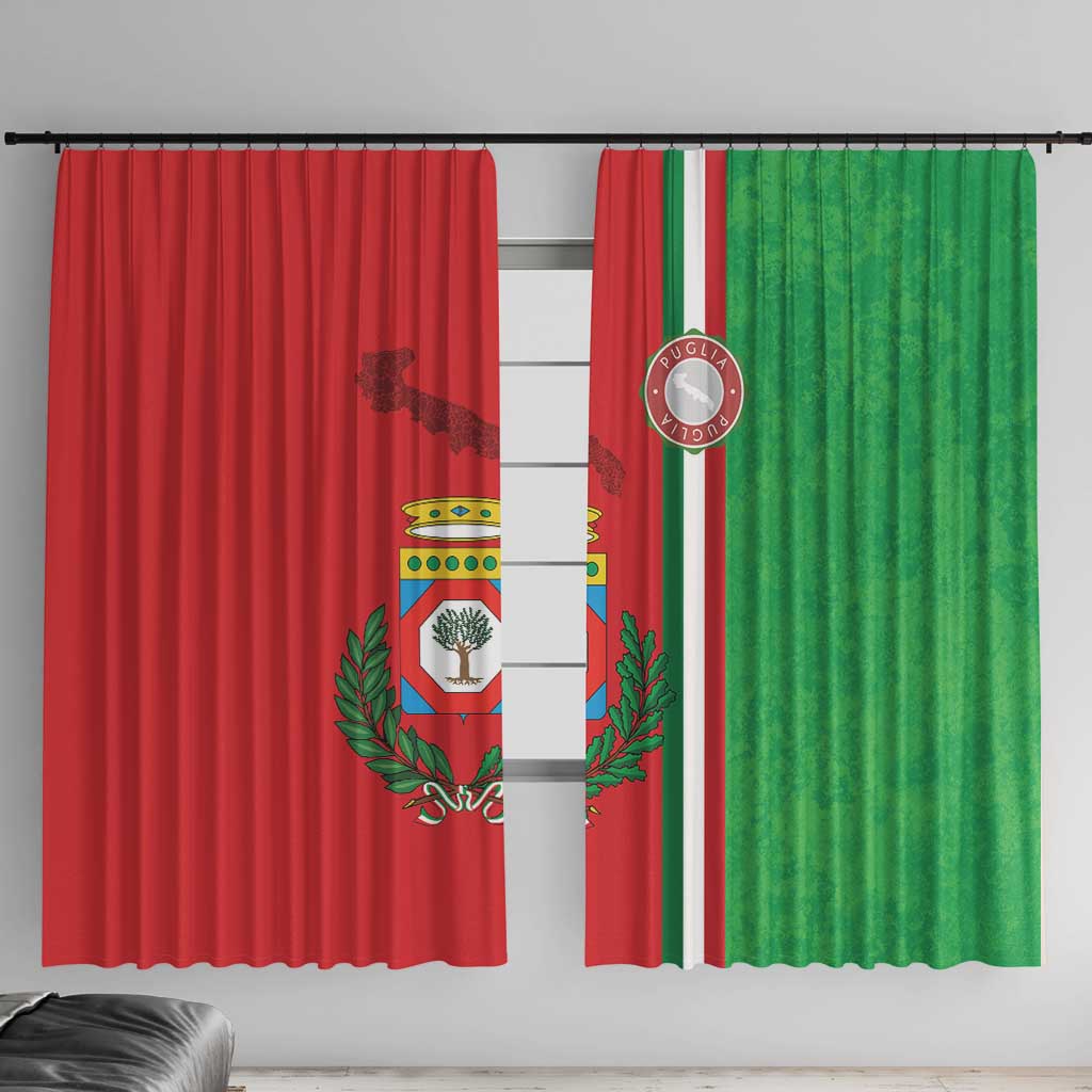 Italy Apulia Window Curtain Map Of Apulia With Coat Of Arms - Wonder Print Shop