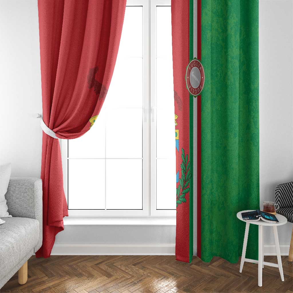 Italy Apulia Window Curtain Map Of Apulia With Coat Of Arms - Wonder Print Shop