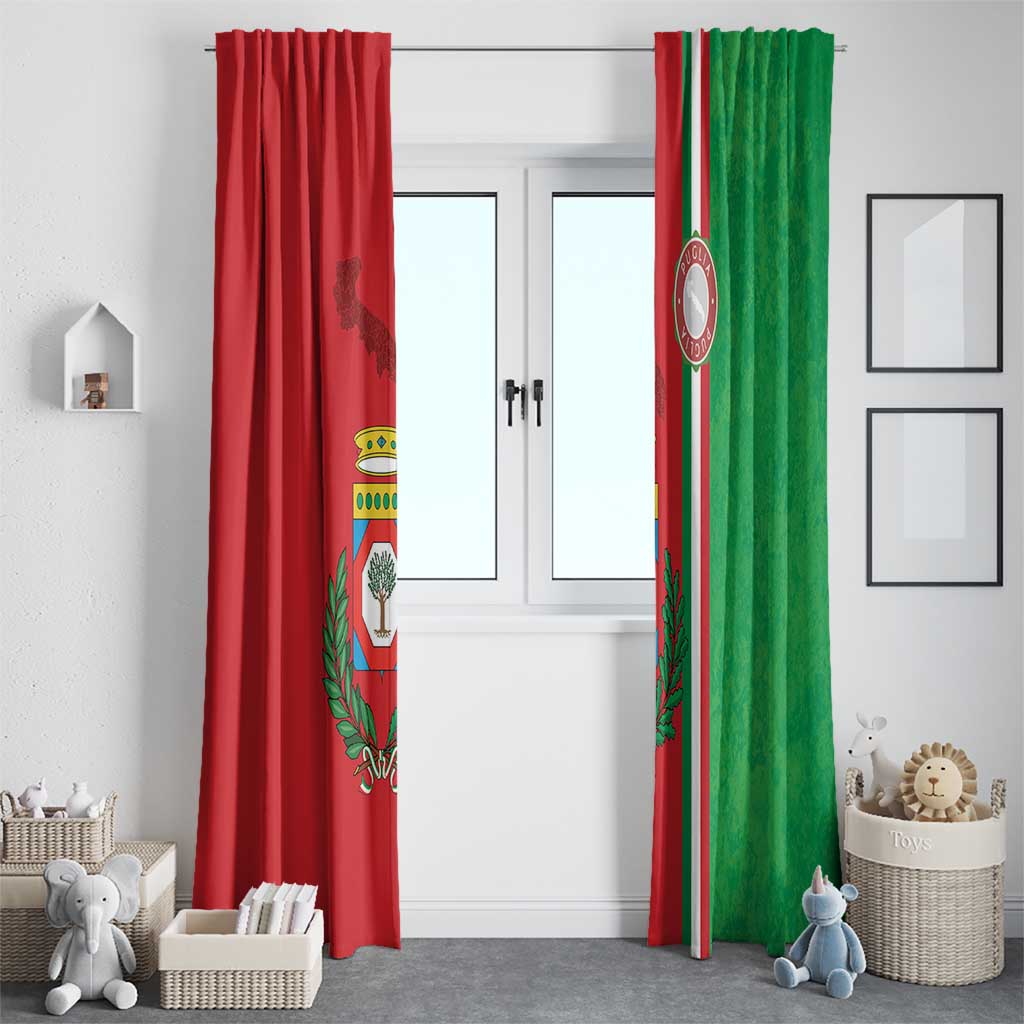 Italy Apulia Window Curtain Map Of Apulia With Coat Of Arms - Wonder Print Shop