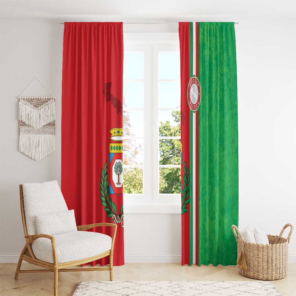 Italy Apulia Window Curtain Map Of Apulia With Coat Of Arms - Wonder Print Shop