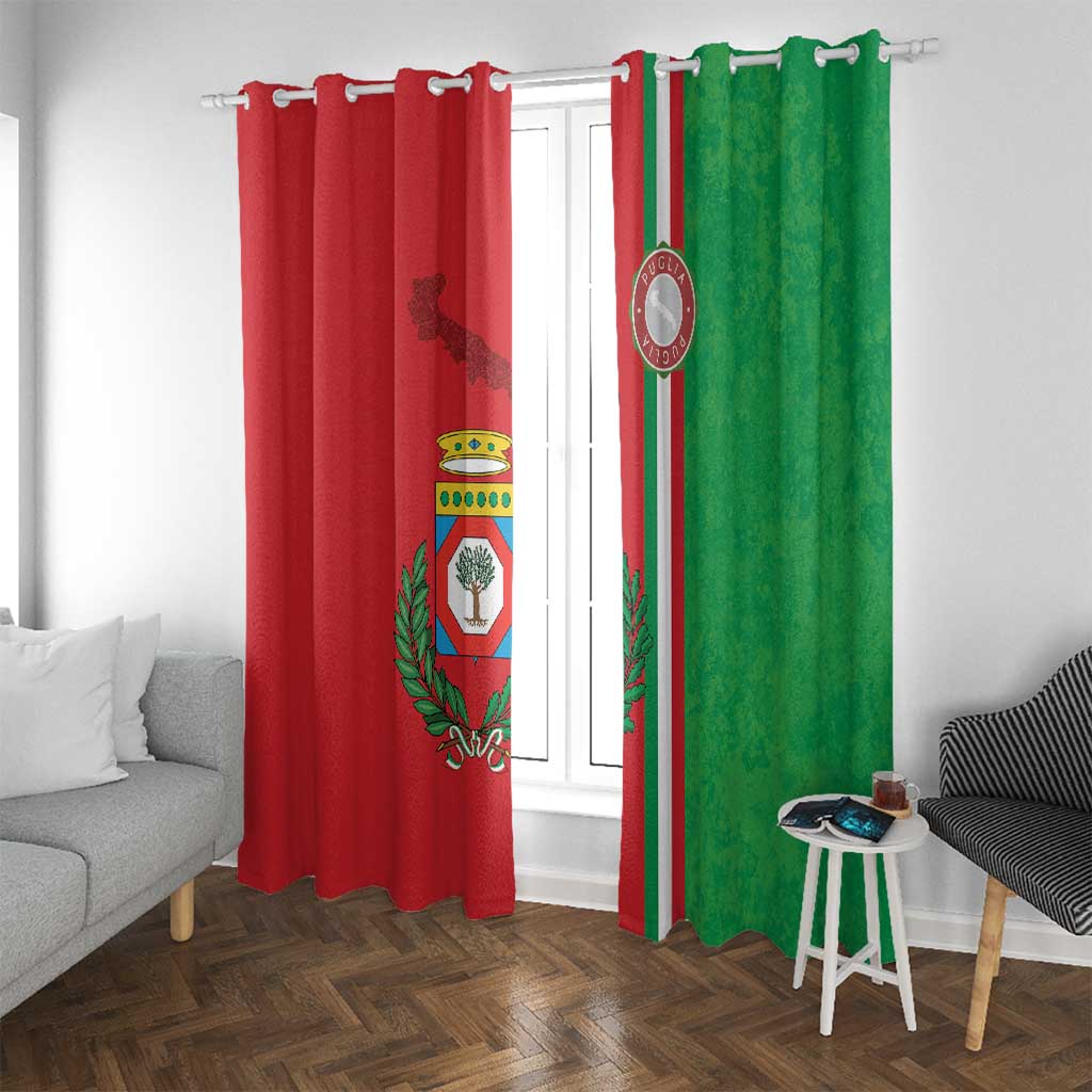Italy Apulia Window Curtain Map Of Apulia With Coat Of Arms - Wonder Print Shop
